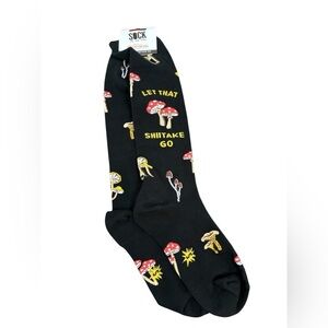 Sock it to Me Let That Shitake Go Knee High Socks Wide Calf Mushroom Unisex